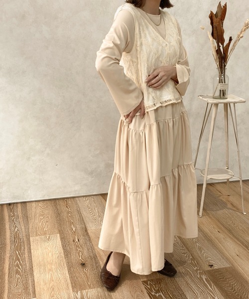 apres jour clair(アプレジュールクレア)の「【apresjour clair】レースベスト(ベスト・レディース・ベージュ/アイボリー・X-LARGE/フリー)」の4枚目の写真