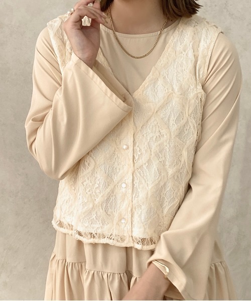 apres jour clair(アプレジュールクレア)の「【apresjour clair】レースベスト(ベスト・レディース・ベージュ/アイボリー・X-LARGE/フリー)」の16枚目の写真