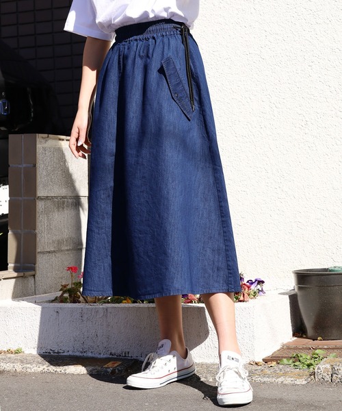 Wildthings ワイルドシングス Sheltech Denim Flare Skirt デニムフレアスカート Sheltech シェルテック デニムスカート Wild Things ワイルドシングス のファッション通販 Zozotown