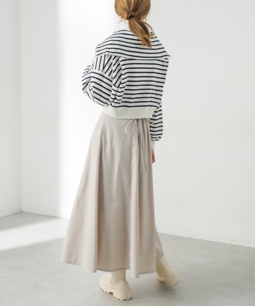 OLIVE des OLIVE（オリーブデオリーブ）の「後レースアップフレアスカート（スカート・レディース・ベージュ/サックスブルー/ワンウォッシュ・FREE）」の6枚目の写真