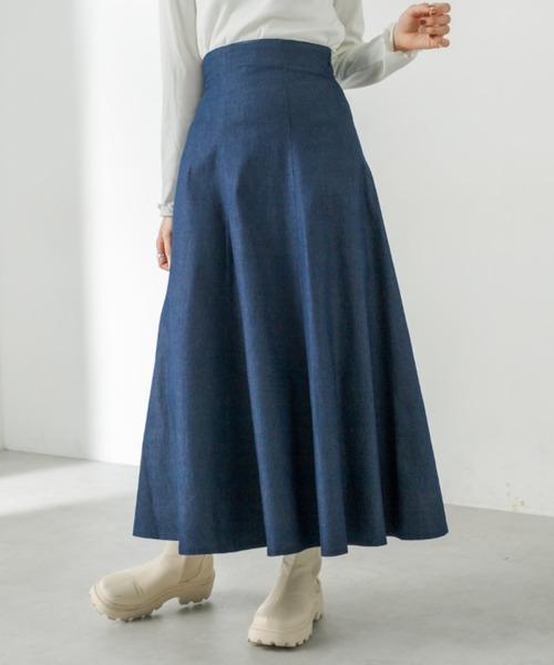 OLIVE des OLIVE（オリーブデオリーブ）の「後レースアップフレアスカート（スカート・レディース・ベージュ/サックスブルー/ワンウォッシュ・FREE）」の19枚目の写真