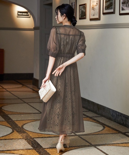 niana(ニアナ)の「シアーカーディガン&レースワンピース(ドレス・レディース・ダークカーキ/グレイッシュブルー/チャコール・M)」の19枚目の写真