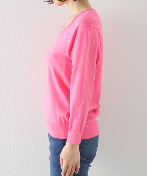 Plage プラージュ . Ｖネック ワイドリブ プルオーバー 春ニット PlageファインウールVネックプルオーバー/ニット/新品未使用タグ付き