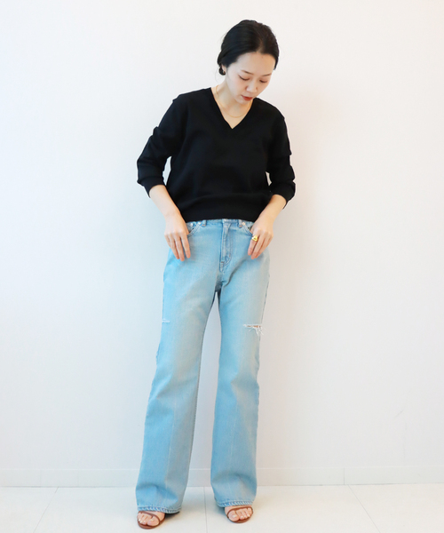 Plage プラージュ★未使用 24年モデル コットンリネンVネックプルオーバー plage（プラージュ） ニット セーター コットンリリヤーン Vプル