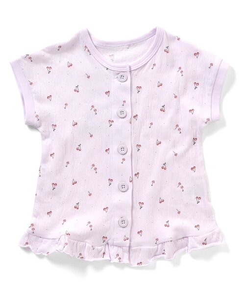 Ampersand（アンパサンド）の「さくらんぼ柄前開きパジャマ（ルームウェア/パジャマ・キッズ・ラベンダー/アイボリー・100/90/140/130/120/110/80）」の5枚目の写真