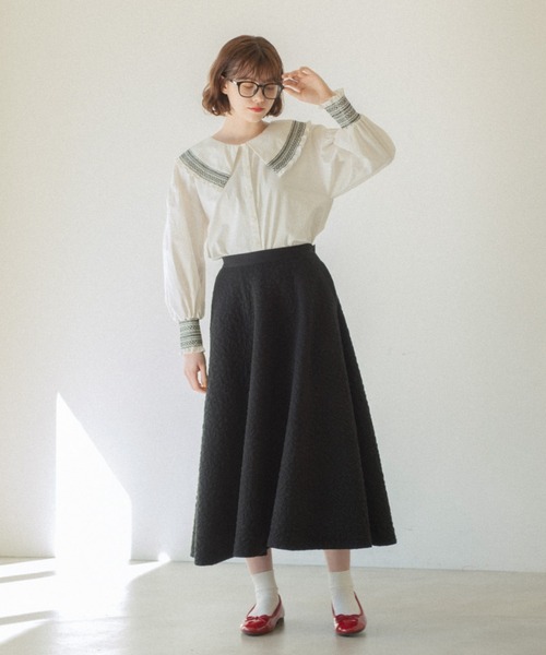 idem（イデム）の「shirring collar blouse/シャーリングカラーコットンブラウス（シャツ/ブラウス・レディース・オフホワイト/ミント・FREE）」の20枚目の写真