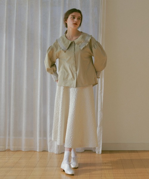 idem（イデム）の「shirring collar blouse/シャーリングカラーコットンブラウス（シャツ/ブラウス・レディース・オフホワイト/ミント・FREE）」の22枚目の写真