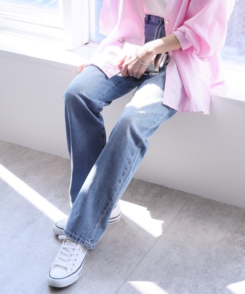 reca（レカ）の「美シルエットストレートデニムパンツ（デニムパンツ・レディース・グレー/ブルー/インディゴブルー・M/L）」の3枚目の写真