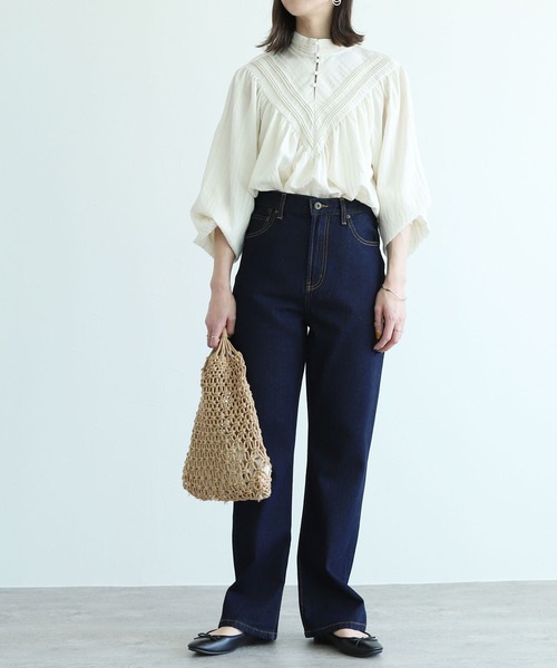 reca（レカ）の「美シルエットストレートデニムパンツ（デニムパンツ・レディース・グレー/ブルー/インディゴブルー・M/L）」の5枚目の写真