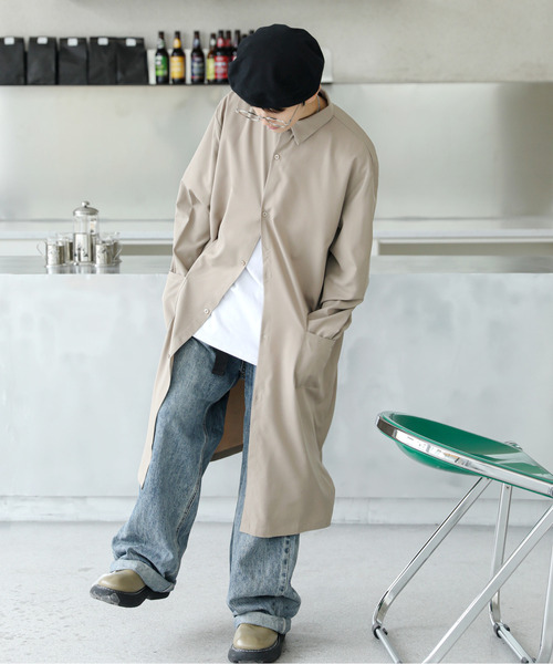 neos（ネオス）の「【neos -addictive design-】ルーズシルエット 無地 ストライプ ロング丈 レギュラーカラー シャツ（シャツ/ブラウス・メンズ・チャコールグレー/ライトグレー/テラコッタ/ベージュ/ブルー/ネイビー・MEDIUM/LARGE）」の17枚目の写真