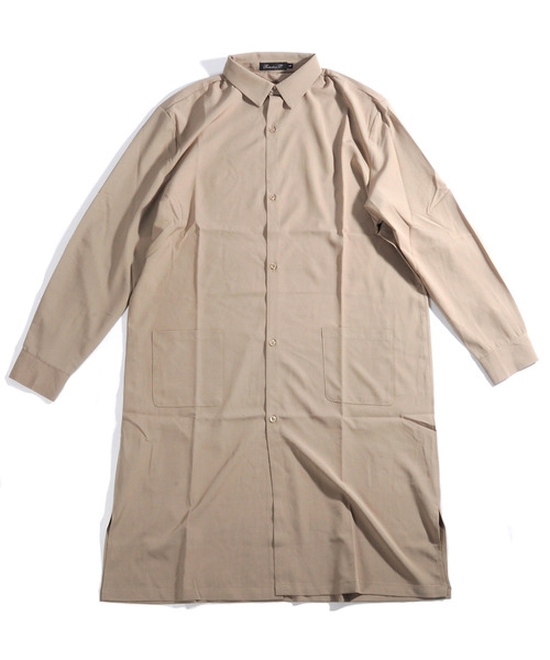 neos（ネオス）の「【neos -addictive design-】ルーズシルエット 無地 ストライプ ロング丈 レギュラーカラー シャツ（シャツ/ブラウス・メンズ・チャコールグレー/ライトグレー/テラコッタ/ベージュ/ブルー/ネイビー・MEDIUM/LARGE）」の15枚目の写真