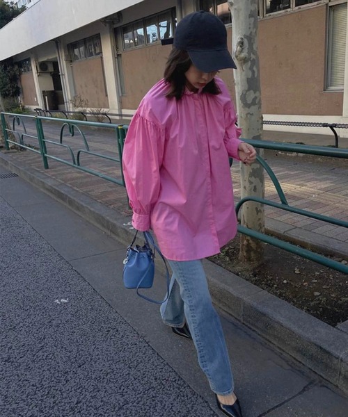 Ameri(アメリ)の「BEADS STAND COLLAR BLOUSE(シャツ/ブラウス・レディース・ホワイト/ピンク/ブルー・FREE)」の13枚目の写真