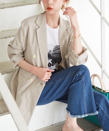 SLOBE IENA | 麻/ポリテーラードジャケット【手洗い可能】◆(テーラードジャケット)