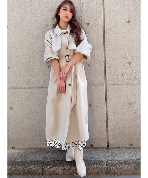 DURAS（デュラス）の「２ＷＡＹカラートレンチコート（トレンチコート・レディース・ベージュ/アイボリー・FREE）」の4枚目の写真