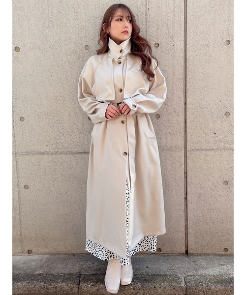 DURAS（デュラス）の「２ＷＡＹカラートレンチコート（トレンチコート・レディース・ベージュ/アイボリー・FREE）」の5枚目の写真