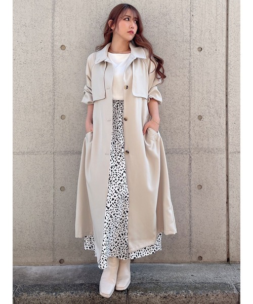 DURAS（デュラス）の「２ＷＡＹカラートレンチコート（トレンチコート・レディース・ベージュ/アイボリー・FREE）」の7枚目の写真