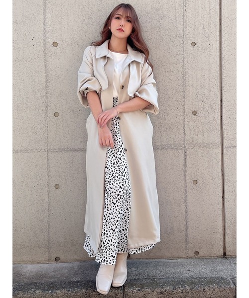 DURAS（デュラス）の「２ＷＡＹカラートレンチコート（トレンチコート・レディース・ベージュ/アイボリー・FREE）」の8枚目の写真