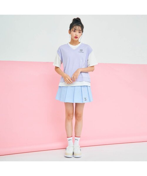 algy（アルジー）の「オーロラパッチプリーツスカート（スカート・キッズ・ピンク/サックスブルー/ミント/イエロー・XXX-SMALL/SMALL/X-SMALL/MEDIUM/XX-SMALL）」の8枚目の写真