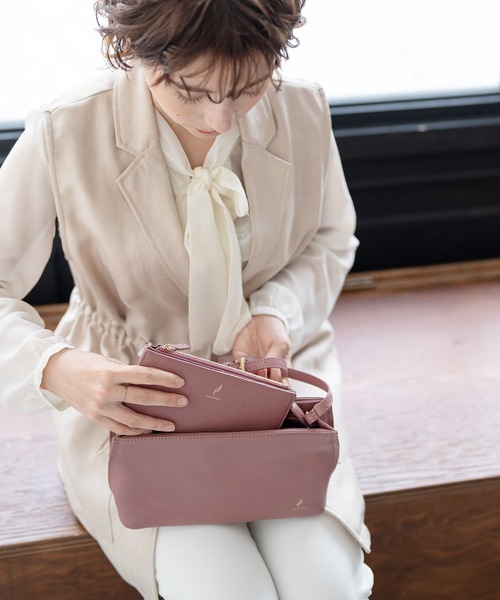 mieno（ミエノ）の「[mieno]牛革レザー薄型二つ折り長財布（財布・レディース・ブラック/ベージュ/ブラウン/ブルー/ウッド/ローズ/レモンイエロー・FREE）」の22枚目の写真