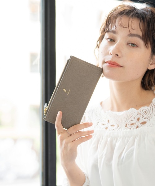 mieno（ミエノ）の「[mieno]牛革レザー薄型二つ折り長財布（財布・レディース・ブラック/ベージュ/ブラウン/ブルー/ウッド/ローズ/レモンイエロー・FREE）」の20枚目の写真