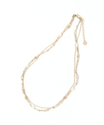 ビーズ2連ネックレス