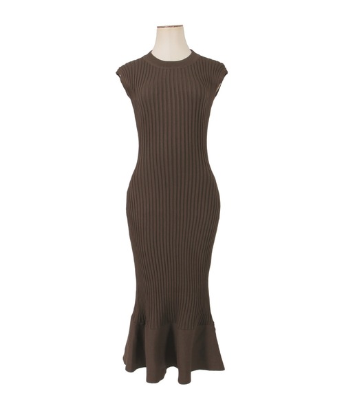 Julia Boutique(ジュリアブティック)の「ロング丈・スリーブレスマーメイドニットワンピース/22022(ワンピース・レディース・ブラック/ベージュ/ネイビー/ブラウン/ブルー/ラベンダー・LONG)」の8枚目の写真