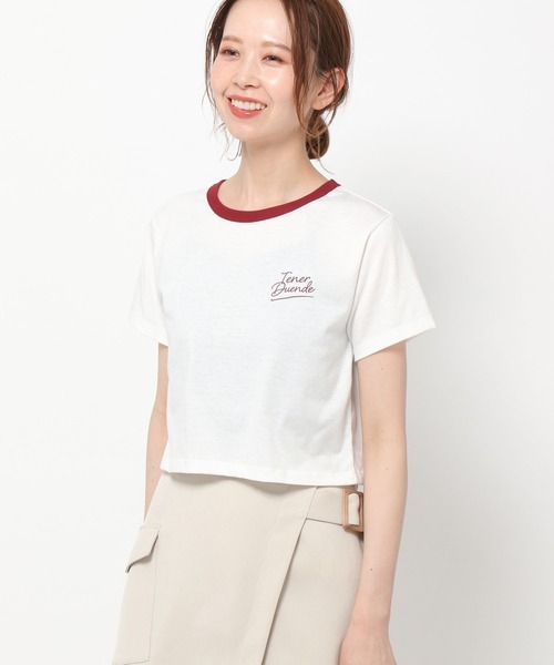 mysty woman(ミスティウーマン)の「ハイショクリンガーTシャツ 285710(Tシャツ/カットソー・レディース・ブラック/オフホワイト/ライトベージュ・FREE)」の11枚目の写真
