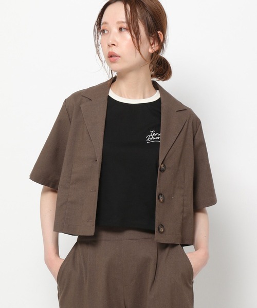 mysty woman(ミスティウーマン)の「ハイショクリンガーTシャツ 285710(Tシャツ/カットソー・レディース・ブラック/オフホワイト/ライトベージュ・FREE)」の13枚目の写真