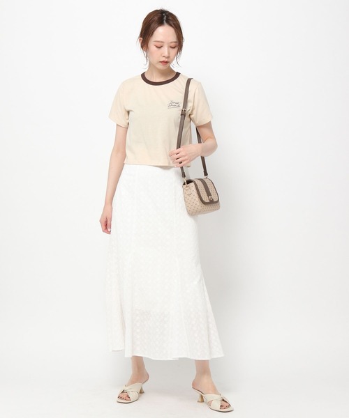 mysty woman(ミスティウーマン)の「ハイショクリンガーTシャツ 285710(Tシャツ/カットソー・レディース・ブラック/オフホワイト/ライトベージュ・FREE)」の14枚目の写真