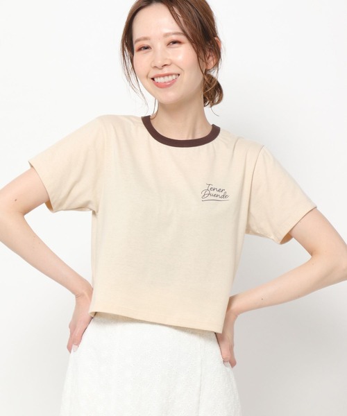 mysty woman(ミスティウーマン)の「ハイショクリンガーTシャツ 285710(Tシャツ/カットソー・レディース・ブラック/オフホワイト/ライトベージュ・FREE)」の15枚目の写真