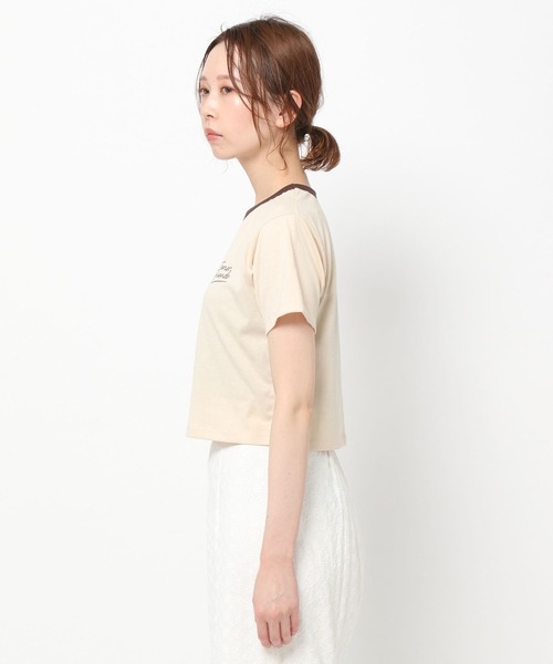 mysty woman(ミスティウーマン)の「ハイショクリンガーTシャツ 285710(Tシャツ/カットソー・レディース・ブラック/オフホワイト/ライトベージュ・FREE)」の17枚目の写真