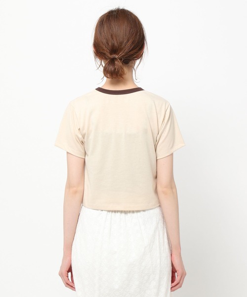 mysty woman(ミスティウーマン)の「ハイショクリンガーTシャツ 285710(Tシャツ/カットソー・レディース・ブラック/オフホワイト/ライトベージュ・FREE)」の18枚目の写真