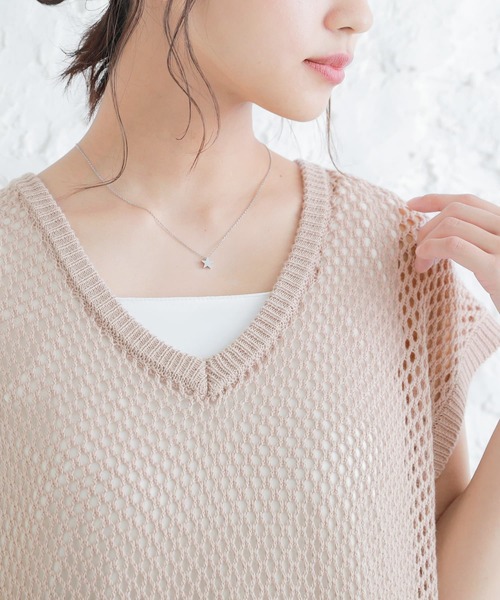 osharewalker（オシャレウォーカー）の「【廃盤】『メッシュ編み2wayロングニットベスト』（ベスト・レディース・ブラック/ベージュ・FREE）」の13枚目の写真