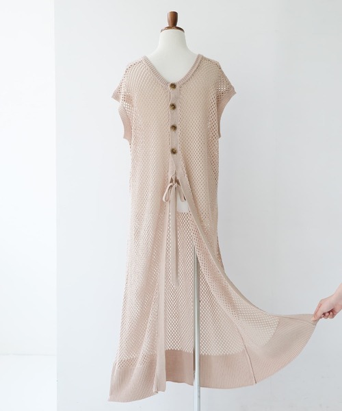 osharewalker（オシャレウォーカー）の「【廃盤】『メッシュ編み2wayロングニットベスト』（ベスト・レディース・ブラック/ベージュ・FREE）」の19枚目の写真