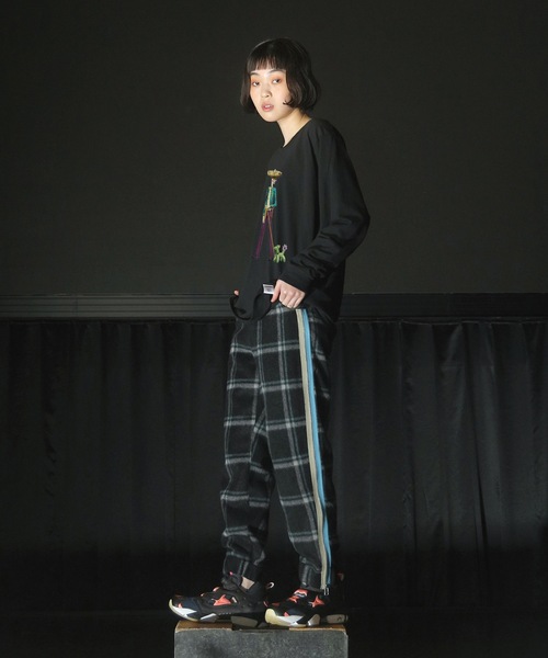 STORAMA（ストラマ）の「Wool check line pants（その他パンツ・メンズ・ブラック/グレー・S/M）」の4枚目の写真