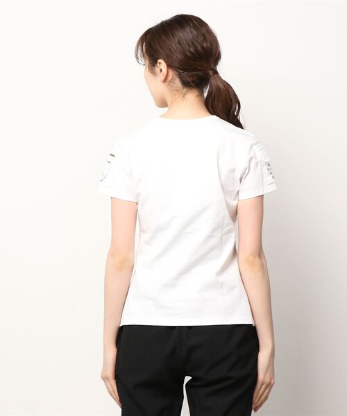 AVIREX（アヴィレックス）の「【Women's/ウィメンズ】ファティーグ Tシャツ / SS FATIGUE T-SHIRT/アヴィレックス/AVIREX（Tシャツ/カットソー・レディース・White/Black/ホワイト/ネイビー・SMALL/MEDIUM/LARGE）」の6枚目の写真