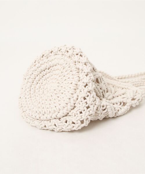 Samansa Mos2（サマンサ モスモス）の「マクラメトートバッグ（トートバッグ・レディース・パープル/オフホワイト・ﾌﾘ-）」の5枚目の写真