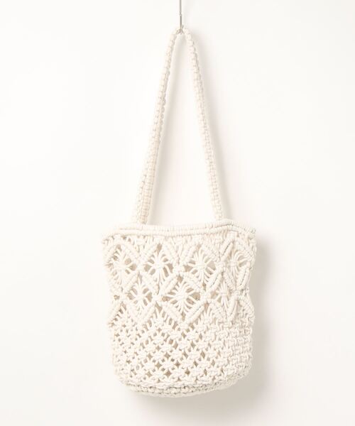 Samansa Mos2（サマンサ モスモス）の「マクラメトートバッグ（トートバッグ・レディース・パープル/オフホワイト・ﾌﾘ-）」の9枚目の写真