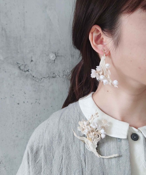 m.soeur（エムスール）の「スズランレースの片耳イヤリング＊（イヤリング・レディース・ホワイト・FREE）」の4枚目の写真