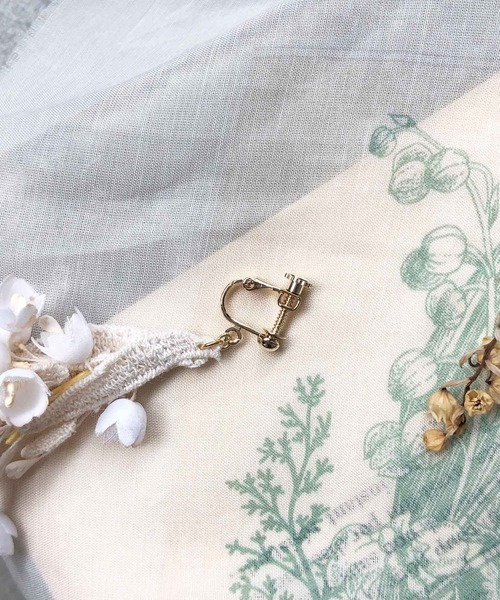 m.soeur（エムスール）の「スズランレースの片耳イヤリング＊（イヤリング・レディース・ホワイト・FREE）」の6枚目の写真