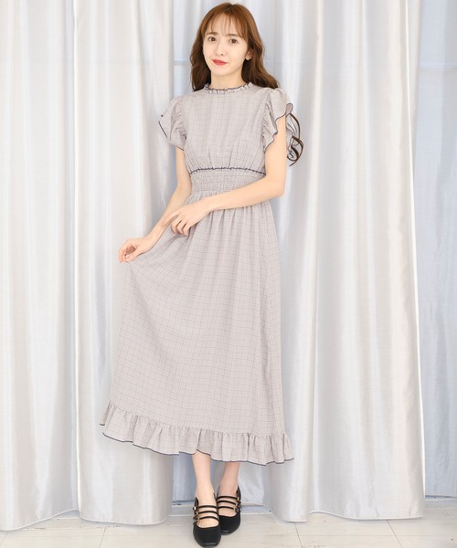 TITTY&CO.（ティティーアンドコー）の「【TITTY&CO.】メローデザインチェックワンピース（ワンピース・レディース・ライトブルー/ブラック・SMALL/MEDIUM）」の2枚目の写真