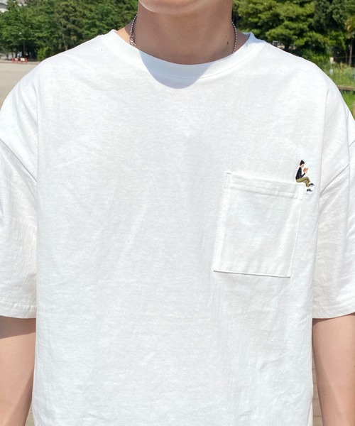 PairPair（ペアペア）の「holiday刺繍Tシャツ(ユニセックス)（Tシャツ/カットソー・メンズ・オフホワイト/グリーン/ホワイト系その他/ブラック系その他/グリーン系その他/スミクロ・フリー）」の22枚目の写真