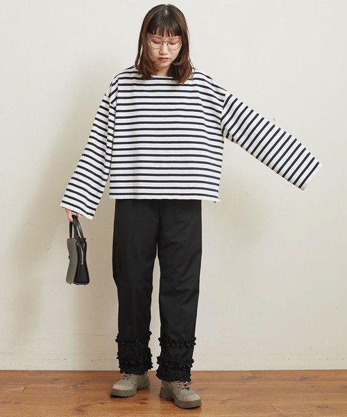 fig Ｌondon（フィグロンドン）の「border short PO（Tシャツ/カットソー・レディース・ネイビー/ブルー・FREE）」の19枚目の写真