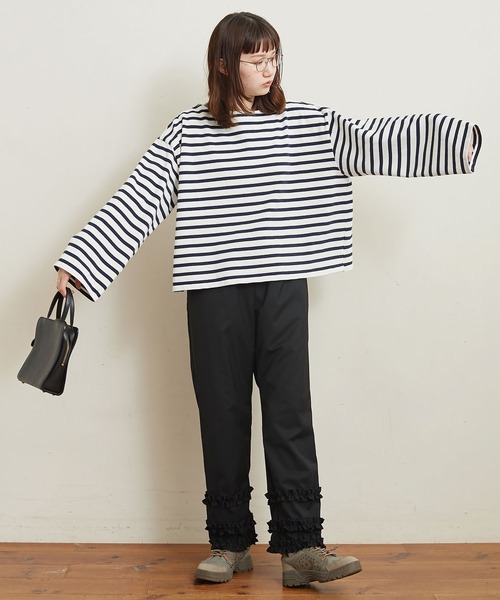 fig Ｌondon（フィグロンドン）の「border short PO（Tシャツ/カットソー・レディース・ネイビー/ブルー・FREE）」の12枚目の写真