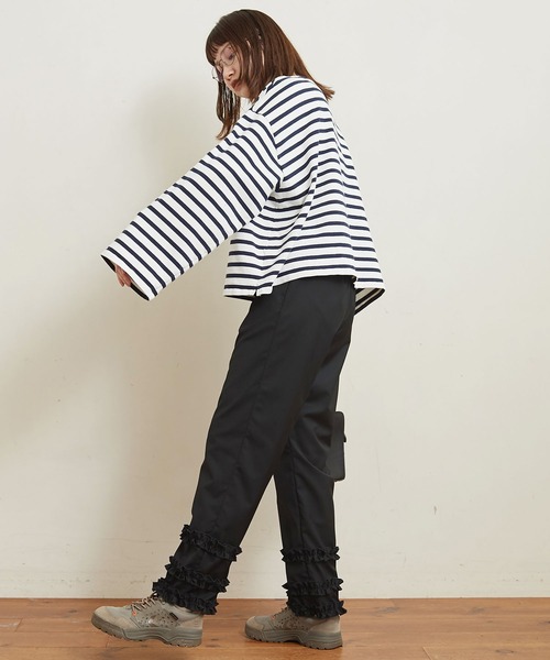 fig Ｌondon（フィグロンドン）の「border short PO（Tシャツ/カットソー・レディース・ネイビー/ブルー・FREE）」の14枚目の写真