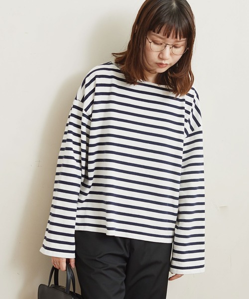 fig Ｌondon（フィグロンドン）の「border short PO（Tシャツ/カットソー・レディース・ネイビー/ブルー・FREE）」の18枚目の写真