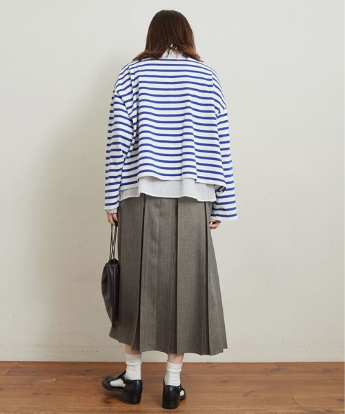 fig Ｌondon（フィグロンドン）の「border short PO（Tシャツ/カットソー・レディース・ネイビー/ブルー・FREE）」の22枚目の写真