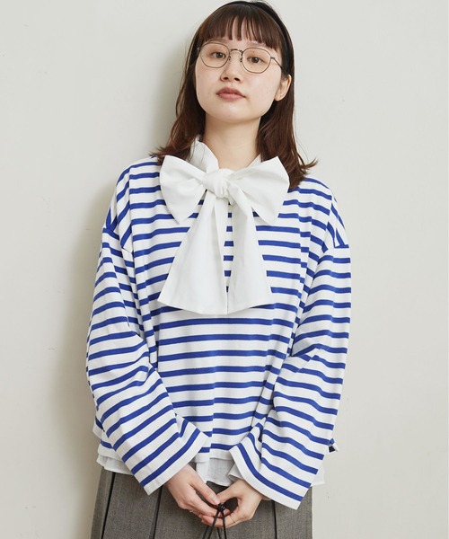 fig Ｌondon（フィグロンドン）の「border short PO（Tシャツ/カットソー・レディース・ネイビー/ブルー・FREE）」の15枚目の写真