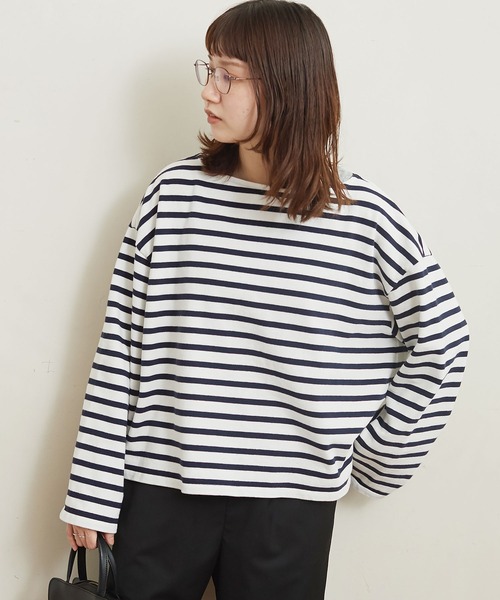 fig Ｌondon（フィグロンドン）の「border short PO（Tシャツ/カットソー・レディース・ネイビー/ブルー・FREE）」の8枚目の写真