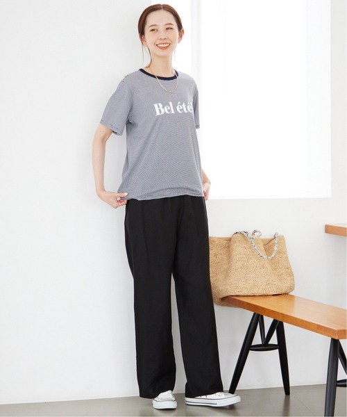 SLOBE IENA(スローブイエナ)の「《追加》Bel ete ロゴTシャツ(Tシャツ/カットソー・レディース・ホワイト/サックスブルー/ネイビー・FREE)」の9枚目の写真